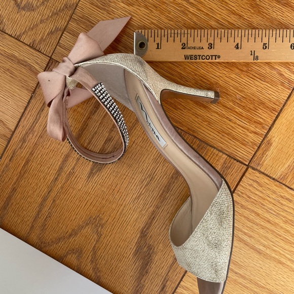 Peep Toe Heels with Satin Ribbon - Picture 10 of 11